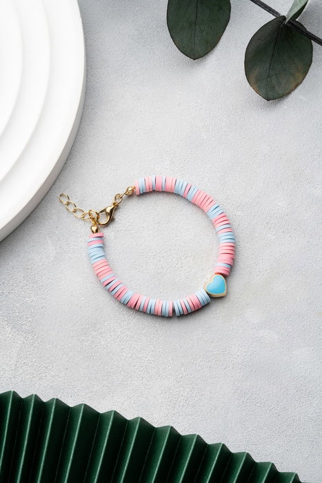 Heliophilia Silver Pulsera Multicolor con Colgante de Aleación de Latón y Cobre